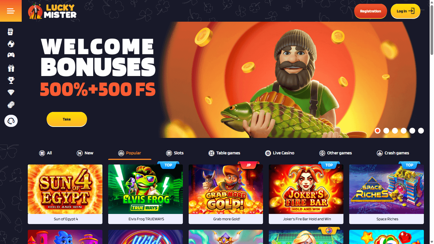 Lucky Mister Casino Desktop screenshot